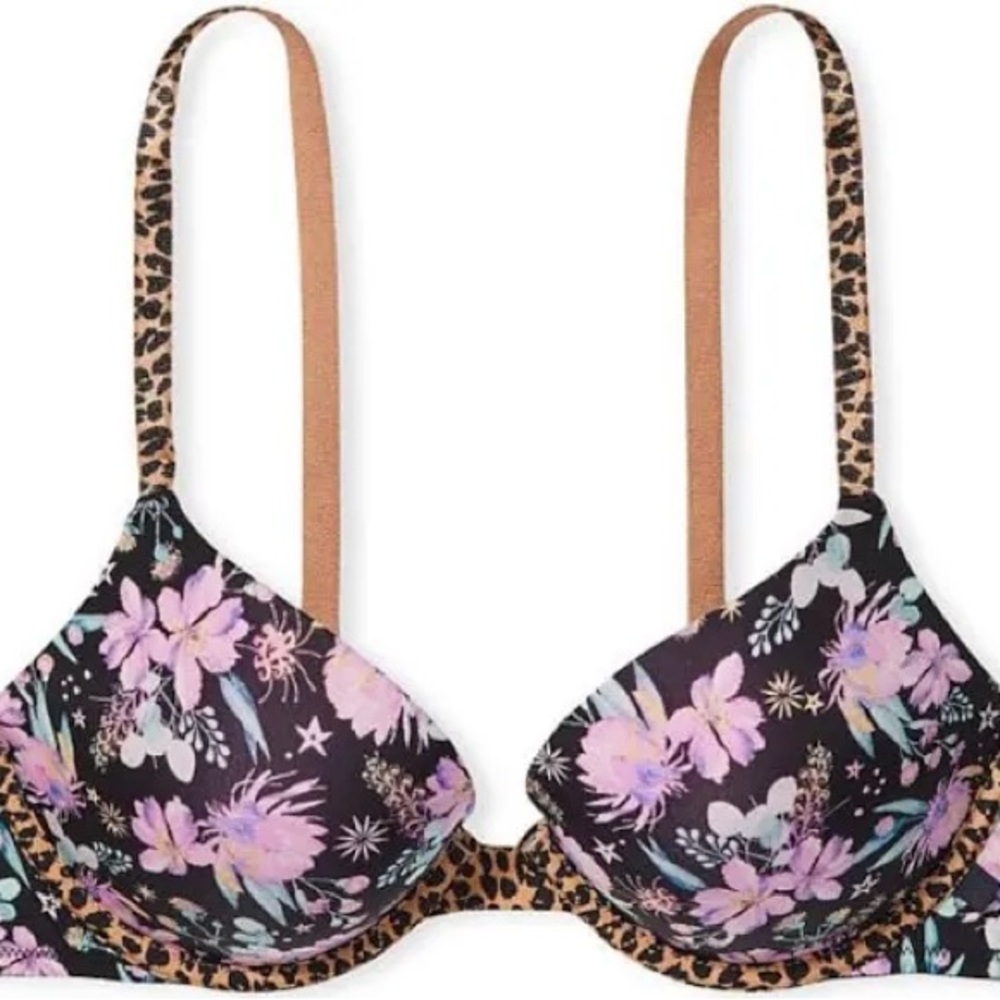 Victoria's Secret • Sexy Tee Black Starry Floral Push Up Bra (34B)